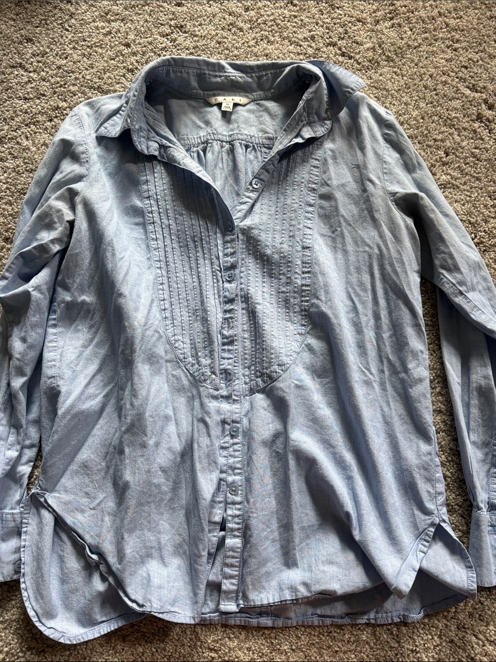 CAbi Light Blue Men's Pintuck Button-Front Shirt
